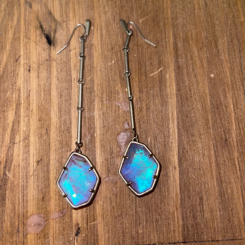 KS earrings (never worn) just need cleaned from sitting. Dichroic color.